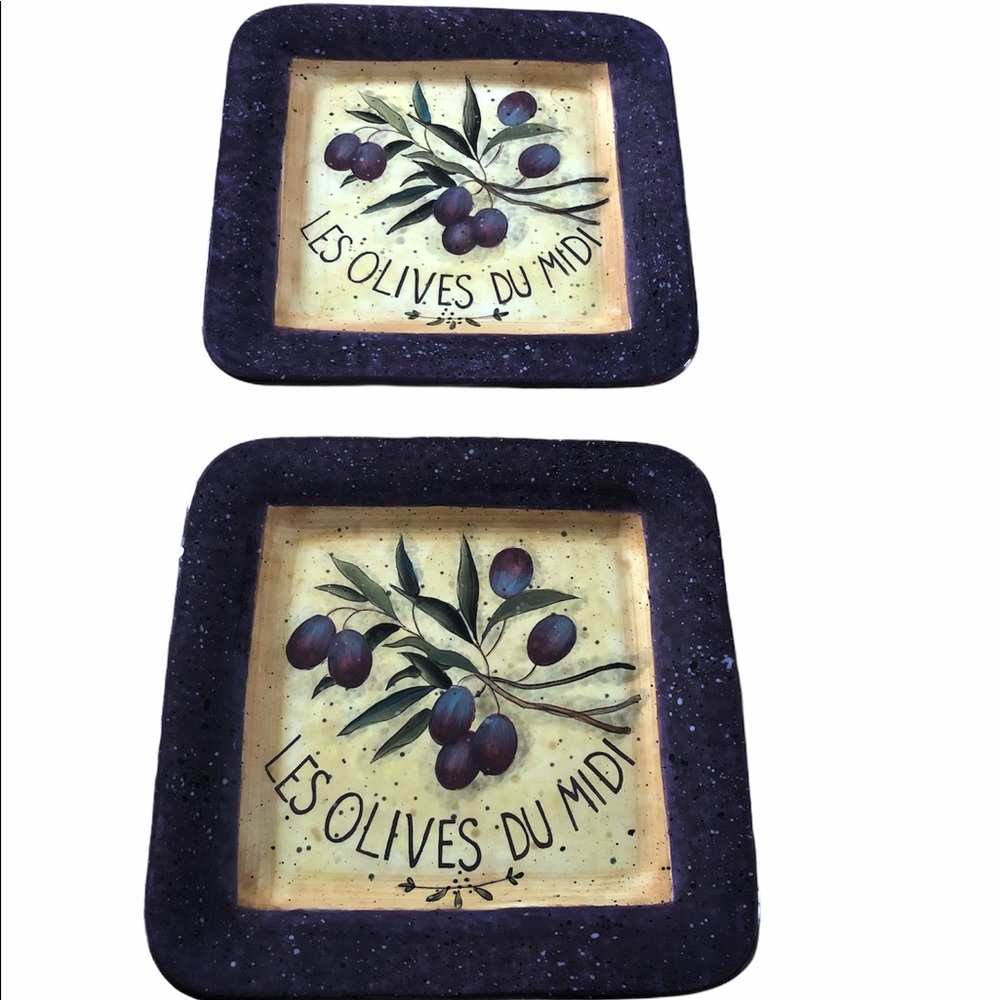 Olives Dinner Plates Set of 2 Susan Wingets 11”